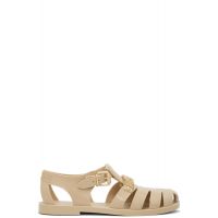 Moschino Beige Jelly Logo Lettering Sandals 261720M234011