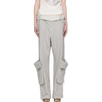 OPEN YY Gray Rolled Waist Sweat Cargo Pants 261731F086000