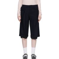 OPEN YY Black Wrap Over Bermuda Shorts 261731F088002