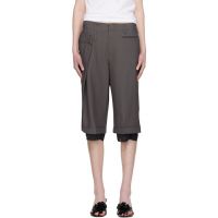 OPEN YY Gray Wrap Over Shorts 261731F088003
