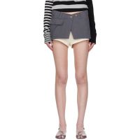 OPEN YY Gray & Beige Boxer Shorts Camp Mini Skort 261731F090001