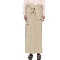 OPEN YY Beige Wrap Trench Midi Skirt 261731F092009