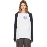 OPEN YY White & Blue I LOVE Raglan T-shirt 261731F110007