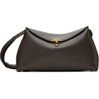 TOTEME Brown T-Lock Leather Clutch 261771F044005