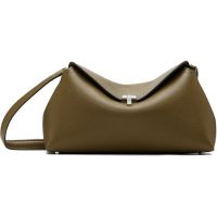 TOTEME Taupe T-lock Grained Leather Clutch 261771F044007