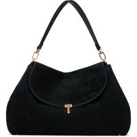 TOTEME Black T-Lock Suede Satchel 261771F048002