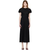 TOTEME Black Slouch Waist Wool Maxi Dress 261771F054000