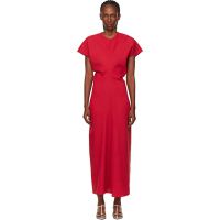 TOTEME Red Slouch Waist Wool Maxi Dress 261771F054001