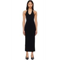 TOTEME Black Compact Knit Halter Midi Dress 261771F054004