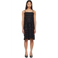 TOTEME Black Monogram Silk Midi Dress 261771F054007