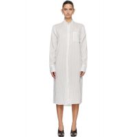 TOTEME White Striped Summer Tunic Midi Dress 261771F054008