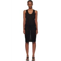 TOTEME Black Crinkled Knit Tank Midi Dress 261771F054012