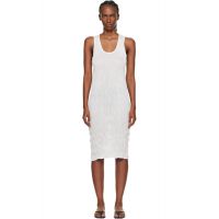 TOTEME White Crinkled Knit Tank Midi Dress 261771F054013
