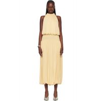 TOTEME Yellow Soft Gathered Midi Dress 261771F054015