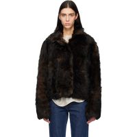 TOTEME Brown Silky Shearling Jacket 261771F062001