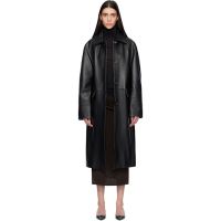 TOTEME Black Raglan Leather Coat 261771F064000