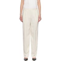 TOTEME Off White Double-Pleat Fluid Trousers 261771F087000
