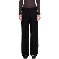 TOTEME Black Double-Pleat Fluid Trousers 261771F087001