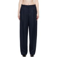 TOTEME Navy Wide Flannel Trousers 261771F087002
