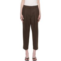 TOTEME Brown Pleated Straight Trousers 261771F087006