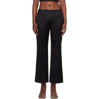 TOTEME Black Kick Flare Raw-Edge Trousers 261771F087017
