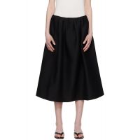 TOTEME Black Gathered Evening Midi Skirt 261771F092000