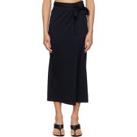 TOTEME Black Wrap Midi Skirt 261771F092004