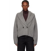 TOTEME Gray Shawl-Lapel Cardigan 261771F095003