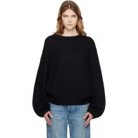 TOTEME Black Mohair Blend Rib Knit Sweater 261771F096002