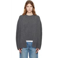 TOTEME Gray Crew Cape Knit Sweater 261771F096003