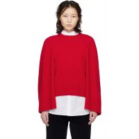 TOTEME Red Crew Cape Knit Sweater 261771F096004