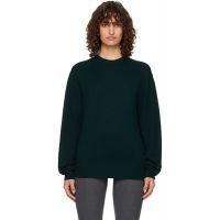 TOTEME Green Classic Cashmere Crew Knit Sweater 261771F096005