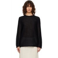 TOTEME Black Long Open Weave Knit Sweater 261771F096009