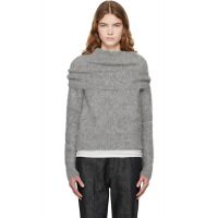 TOTEME Gray Funnel Alpaca-Blend Knit Turtleneck 261771F099002