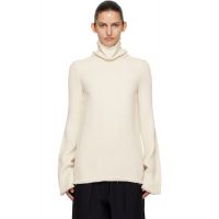 TOTEME Beige Frayed-Edge Slim Turtleneck 261771F099005