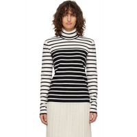 TOTEME White & Black Striped Turtleneck 261771F099007