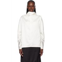 TOTEME White Cowl Neck Blouse 261771F107004
