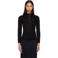 TOTEME Black Wool Silk Knit Sweater 261771F109008