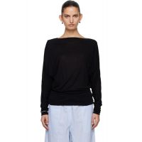 TOTEME Black Boatneck Jersey T-shirt 261771F110004
