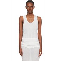 TOTEME White Crinkled Knit Tank Top 261771F111008