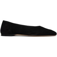 TOTEME Black Slip Suede Ballerina Flats 261771F118000
