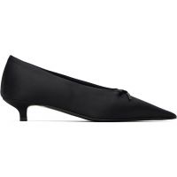 TOTEME Black Bow Satin Kitten Heels 261771F122000