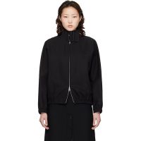 Courreges Black Buckle Zipped Bomber Jacket 261783F058000