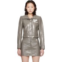 Courreges Gray Reedition Vinyl Jacket 261783F063002