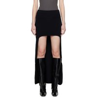 Courreges Black Circle Edged Long Knit Midi Skirt 261783F092000
