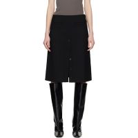Courreges Black Buttoned Midi Skirt 261783F092001