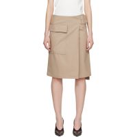 Courreges Beige Utility Buckle Cotton Midi Skirt 261783F092002