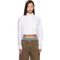 HommeGirls White Cropped Shirt 261783F109003