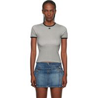 Courreges Black & White Signature Contrast T-shirt 261783F110007