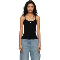 Courreges Black Reedition Rib Knit Tank Top 261783F111003
